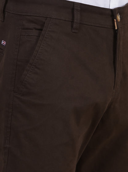 Casual Trouser for Men | Breathable & Soft with Color Fastness Regular Fit Cotton Blend Fabric Solid Pattern Button Closure