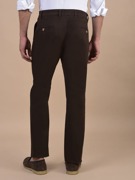 Casual Trouser for Men | Breathable & Soft with Color Fastness Regular Fit Cotton Blend Fabric Solid Pattern Button Closure