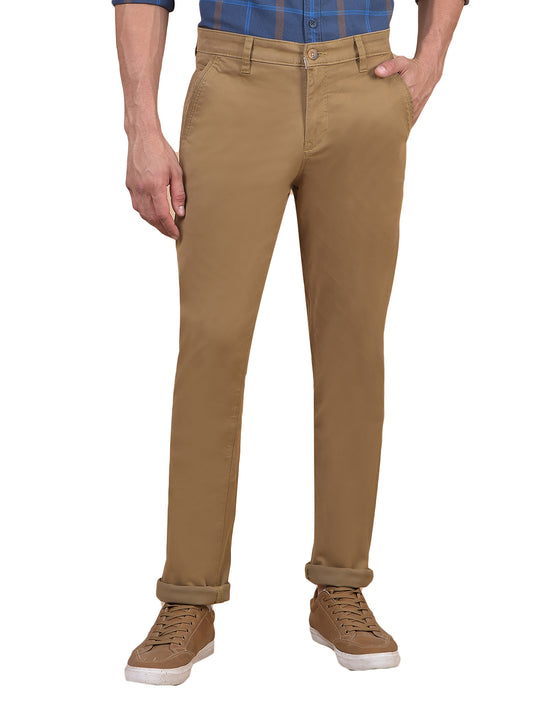 Casual Trouser for Men | Breathable & Soft with Color Fastness Regular Fit Cotton Blend Fabric Solid Pattern Button Closure