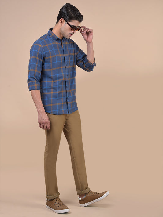 Casual Trouser for Men | Breathable & Soft with Color Fastness Regular Fit Cotton Blend Fabric Solid Pattern Button Closure