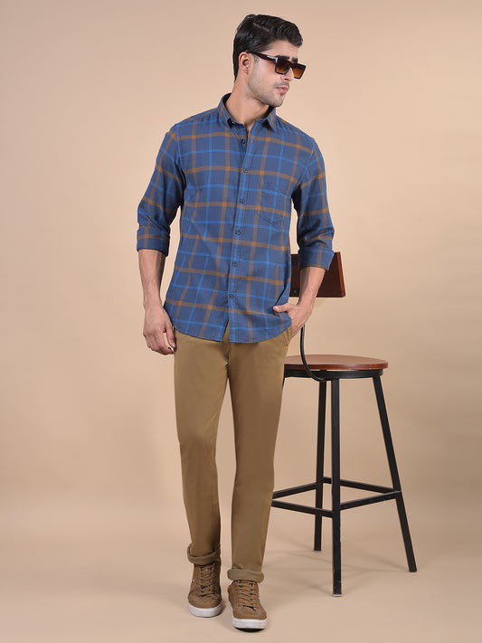 Casual Trouser for Men | Breathable & Soft with Color Fastness Regular Fit Cotton Blend Fabric Solid Pattern Button Closure