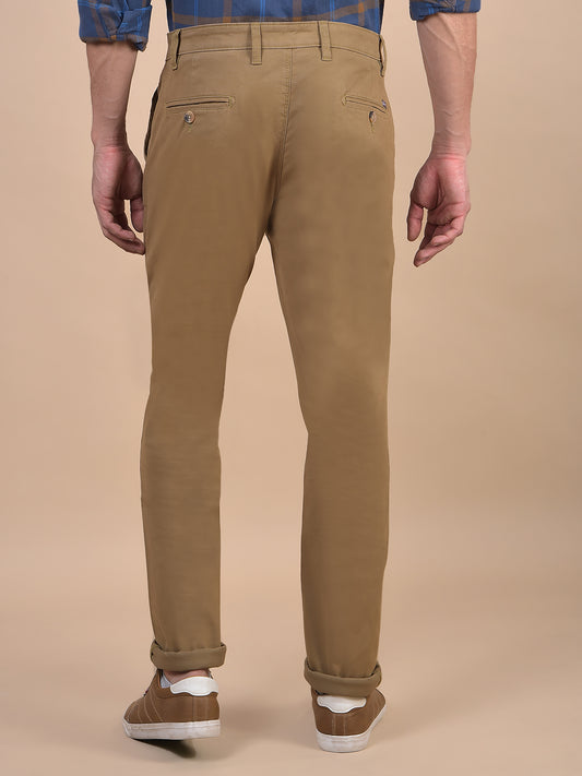 Casual Trouser for Men | Breathable & Soft with Color Fastness Regular Fit Cotton Blend Fabric Solid Pattern Button Closure