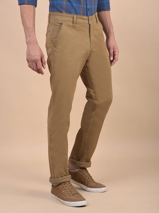 Casual Trouser for Men | Breathable & Soft with Color Fastness Regular Fit Cotton Blend Fabric Solid Pattern Button Closure