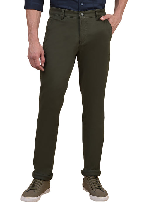 Casual Trouser for Men | Breathable & Soft with Color Fastness Regular Fit Cotton Blend Fabric Solid Pattern Button Closure