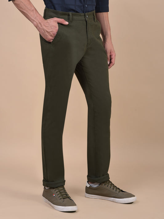 Casual Trouser for Men | Breathable & Soft with Color Fastness Regular Fit Cotton Blend Fabric Solid Pattern Button Closure