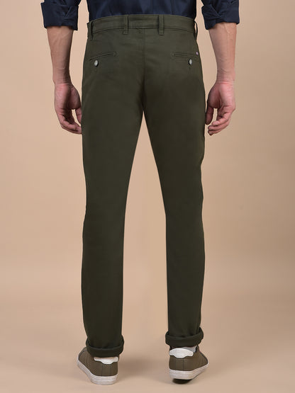 Casual Trouser for Men | Breathable & Soft with Color Fastness Regular Fit Cotton Blend Fabric Solid Pattern Button Closure