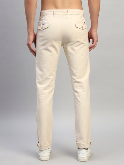 Casual Trouser for Men | Breathable & Soft with Color Fastness Regular Fit Cotton Blend Fabric Solid Pattern Button Closure