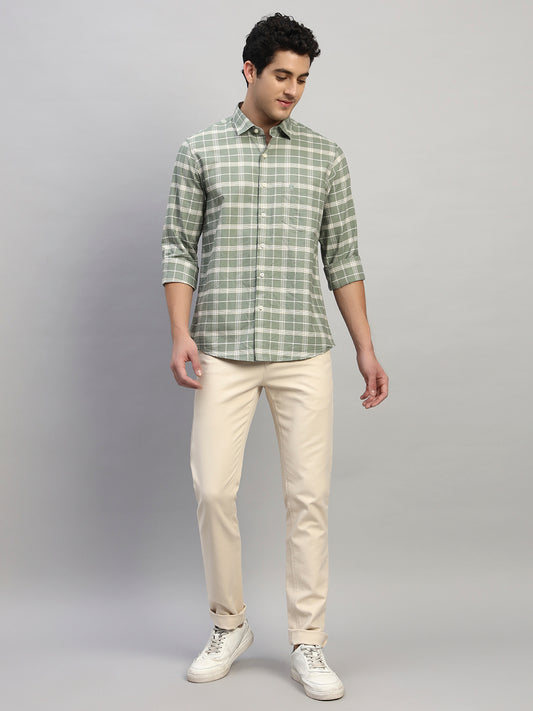 Casual Trouser for Men | Breathable & Soft with Color Fastness Regular Fit Cotton Blend Fabric Solid Pattern Button Closure