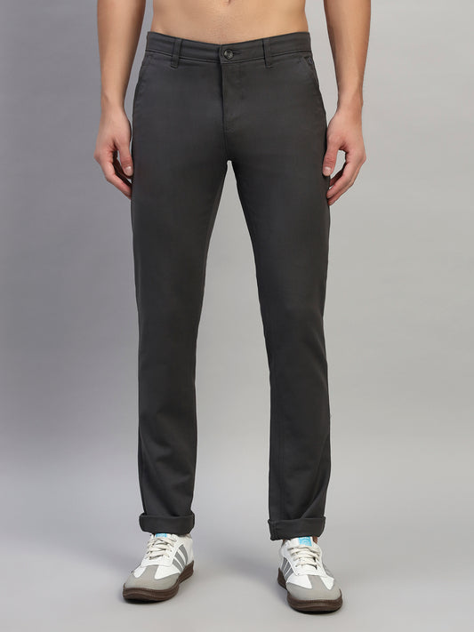 Casual Trouser for Men | Breathable & Soft with Color Fastness Regular Fit Cotton Blend Fabric Solid Pattern Button Closure