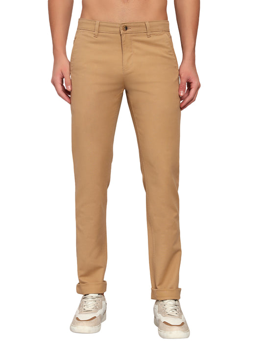 Casual Trouser for Men | Breathable & Soft with Color Fastness Regular Fit Cotton Blend Fabric Solid Pattern Button Closure