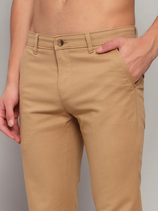 Casual Trouser for Men | Breathable & Soft with Color Fastness Regular Fit Cotton Blend Fabric Solid Pattern Button Closure