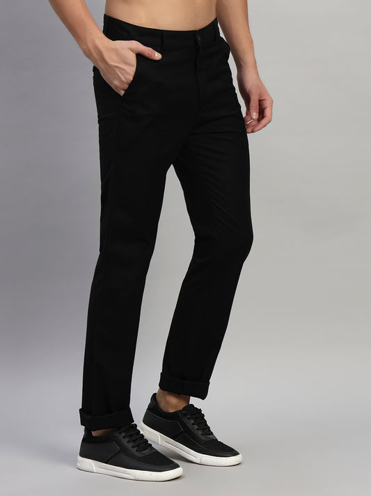 Casual Trouser for Men | Breathable & Soft with Color Fastness Regular Fit Cotton Fabric Solid Pattern Button Closure