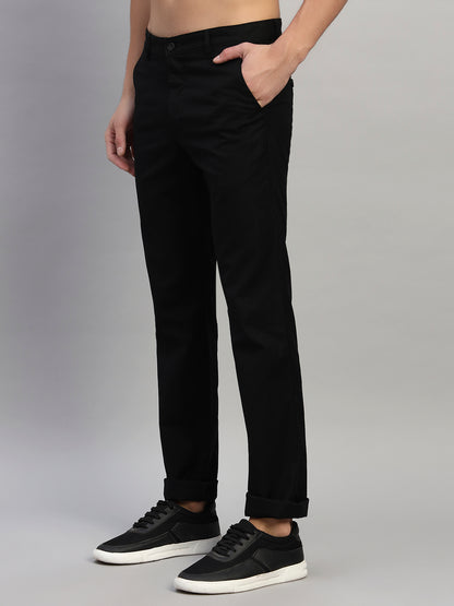 Casual Trouser for Men | Breathable & Soft with Color Fastness Regular Fit Cotton Fabric Solid Pattern Button Closure
