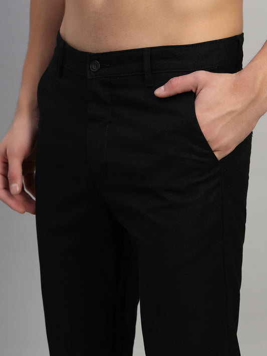 Casual Trouser for Men | Breathable & Soft with Color Fastness Regular Fit Cotton Fabric Solid Pattern Button Closure