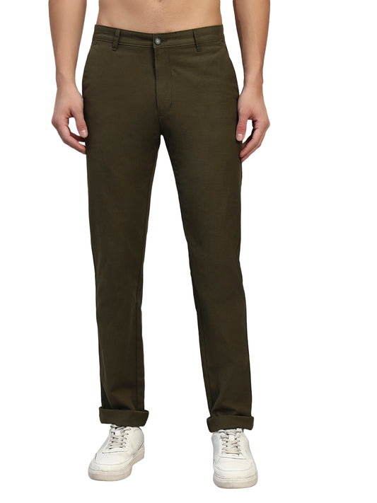 Casual Trouser for Men | Breathable & Soft with Color Fastness Regular Fit Cotton Fabric Solid Pattern Button Closure