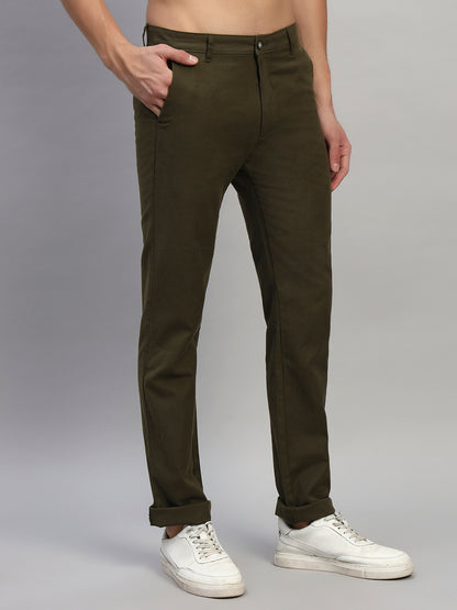 Casual Trouser for Men | Breathable & Soft with Color Fastness Regular Fit Cotton Fabric Solid Pattern Button Closure