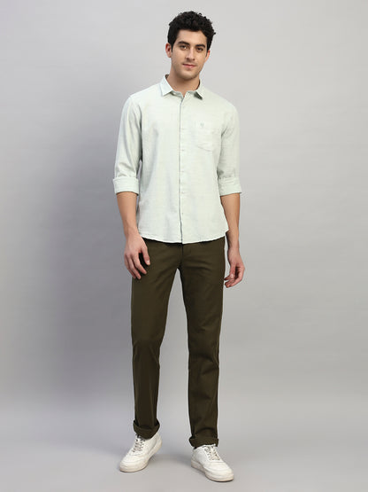 Casual Trouser for Men | Breathable & Soft with Color Fastness Regular Fit Cotton Fabric Solid Pattern Button Closure