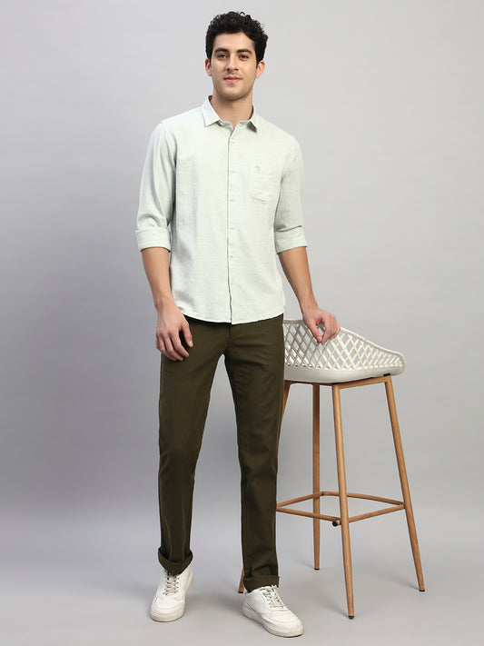 Casual Trouser for Men | Breathable & Soft with Color Fastness Regular Fit Cotton Fabric Solid Pattern Button Closure