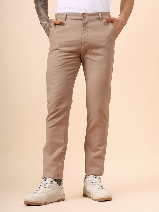 Casual Trouser for Men | Breathable & Soft with Color Fastness Regular Fit Cotton Fabric Solid Pattern Button Closure