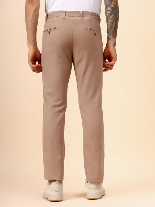 Casual Trouser for Men | Breathable & Soft with Color Fastness Regular Fit Cotton Fabric Solid Pattern Button Closure