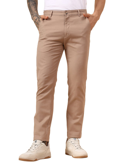 Casual Trouser for Men | Breathable & Soft with Color Fastness Regular Fit Cotton Fabric Solid Pattern Button Closure