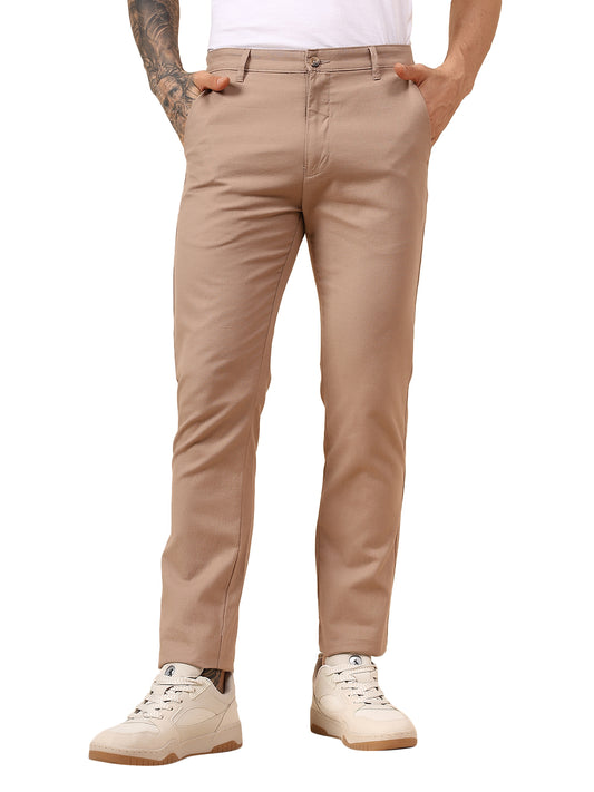 Casual Trouser for Men | Breathable & Soft with Color Fastness Regular Fit Cotton Fabric Solid Pattern Button Closure