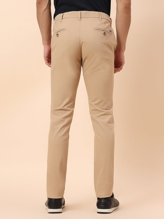 Casual Trouser for Men | Breathable & Soft with Color Fastness Regular Fit Cotton Blend Fabric Solid Pattern Button Closure