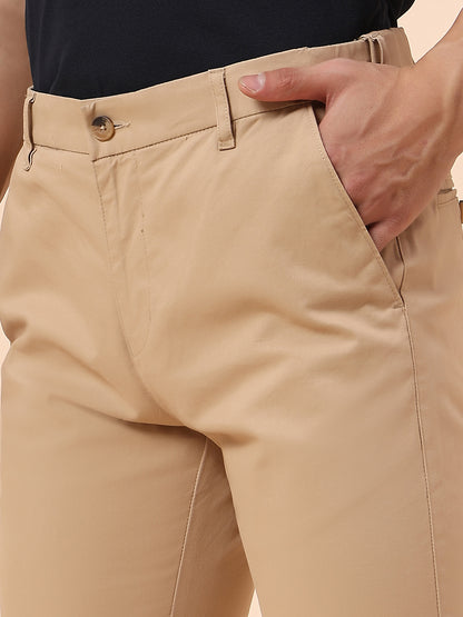 Casual Trouser for Men | Breathable & Soft with Color Fastness Regular Fit Cotton Blend Fabric Solid Pattern Button Closure