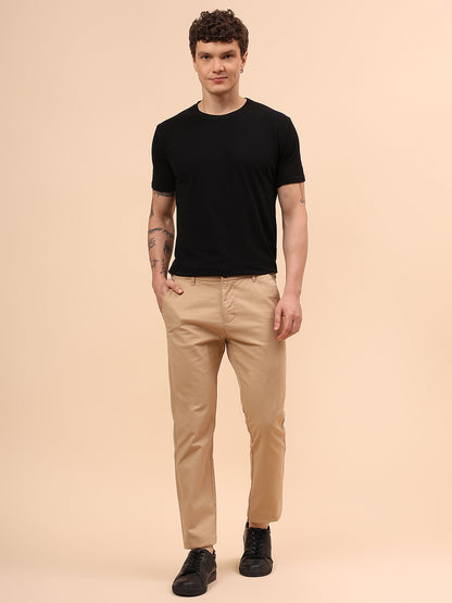 Casual Trouser for Men | Breathable & Soft with Color Fastness Regular Fit Cotton Blend Fabric Solid Pattern Button Closure