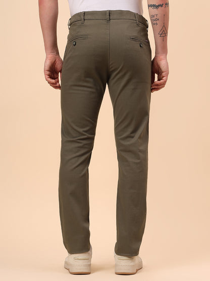 Casual Trouser for Men | Breathable & Soft with Color Fastness Regular Fit Cotton Blend Fabric Solid Pattern Button Closure