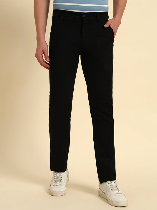 Casual Trouser for Men | Breathable & Soft with Color Fastness Regular Fit Poly Cotton Fabric Solid Pattern Button Closure