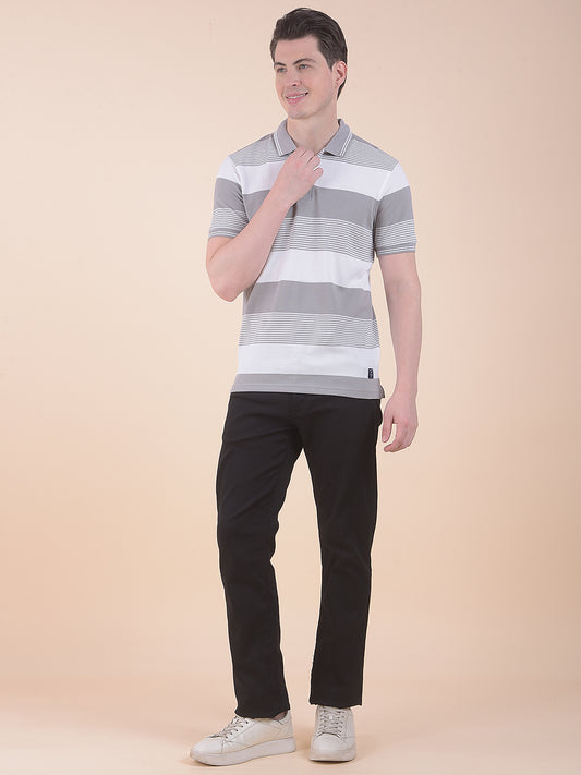  Black Smart Fit Solid Casual Trouser