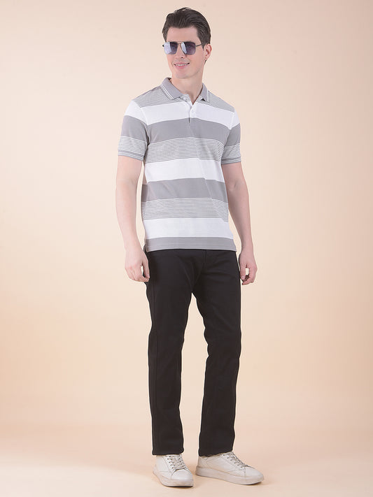 Men's Black Smart Fit Solid Casual Trouser