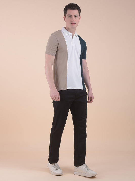 Men's Black Smart Fit Solid Casual Trouser