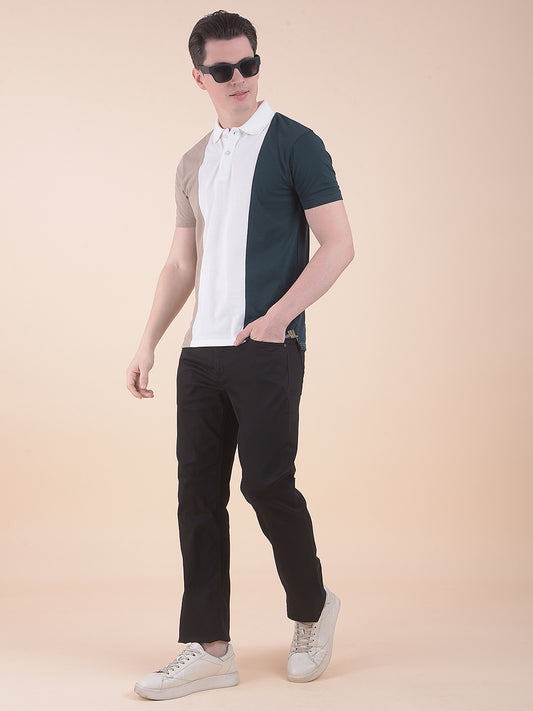  Black Smart Fit Solid Casual Trouser