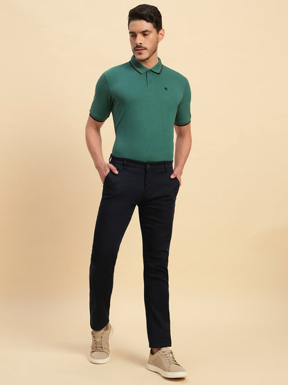 Casual Trouser for Men | Breathable & Soft with Color Fastness Regular Fit Poly Cotton Fabric Solid Pattern Button Closure