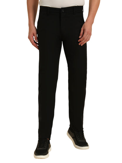 Casual Trouser for Men | Breathable & Soft with Color Fastness Regular Fit Cotton Blend Fabric Solid Pattern Button Closure