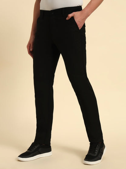 Casual Trouser for Men | Breathable & Soft with Color Fastness Regular Fit Cotton Blend Fabric Solid Pattern Button Closure