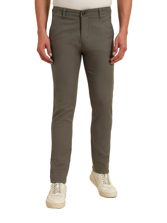 Casual Trouser for Men | Breathable & Soft with Color Fastness Regular Fit Cotton Blend Fabric Solid Pattern Button Closure