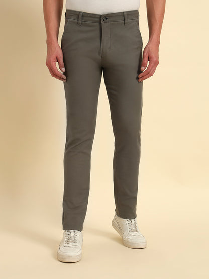 Casual Trouser for Men | Breathable & Soft with Color Fastness Regular Fit Cotton Blend Fabric Solid Pattern Button Closure