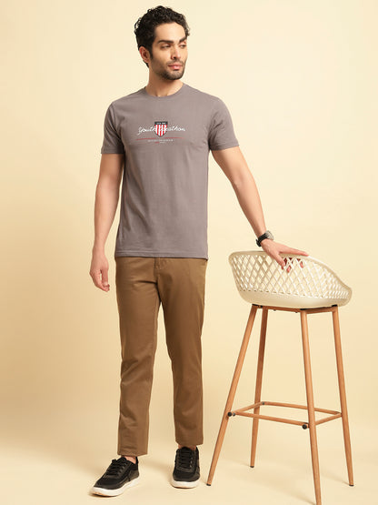 Casual Trouser for Men | Breathable & Soft with Color Fastness Regular Fit Cotton Blend Fabric Solid Pattern Button Closure