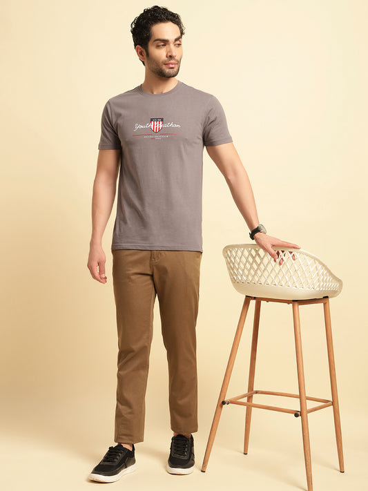 Casual Trouser for Men | Breathable & Soft with Color Fastness Regular Fit Cotton Blend Fabric Solid Pattern Button Closure