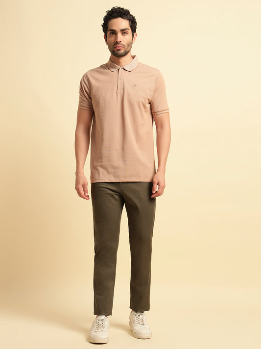 Casual Trouser for Men | Breathable & Soft with Color Fastness Regular Fit Cotton Blend Fabric Solid Pattern Button Closure