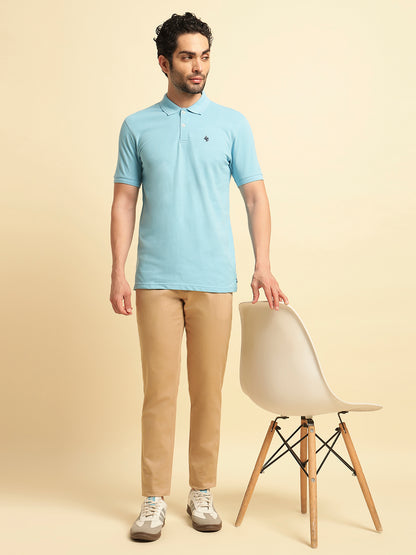 Casual Trouser for Men | Breathable & Soft with Color Fastness Regular Fit Cotton Blend Fabric Solid Pattern Button Closure