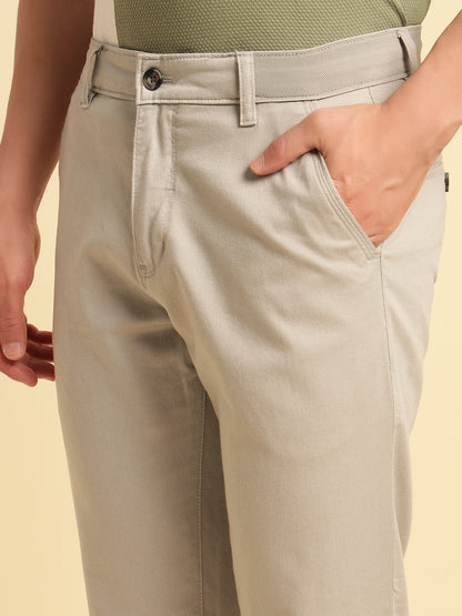 Casual Trouser for Men | Breathable & Soft with Color Fastness Regular Fit Cotton Blend Fabric Solid Pattern Button Closure