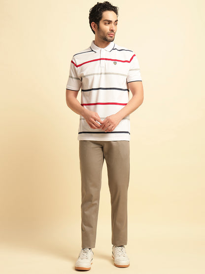 Casual Trouser for Men | Breathable & Soft with Color Fastness Regular Fit Cotton Blend Fabric Solid Pattern Button Closure