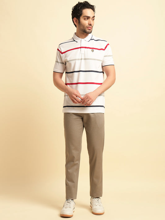 Casual Trouser for Men | Breathable & Soft with Color Fastness Regular Fit Cotton Blend Fabric Solid Pattern Button Closure