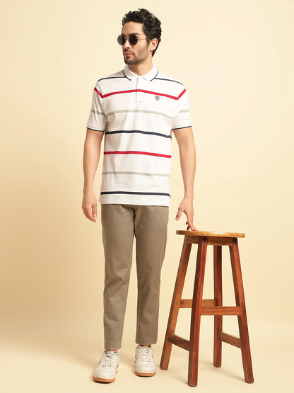 Casual Trouser for Men | Breathable & Soft with Color Fastness Regular Fit Cotton Blend Fabric Solid Pattern Button Closure