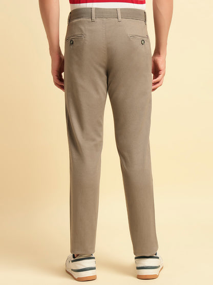 Casual Trouser for Men | Breathable & Soft with Color Fastness Regular Fit Cotton Blend Fabric Solid Pattern Button Closure