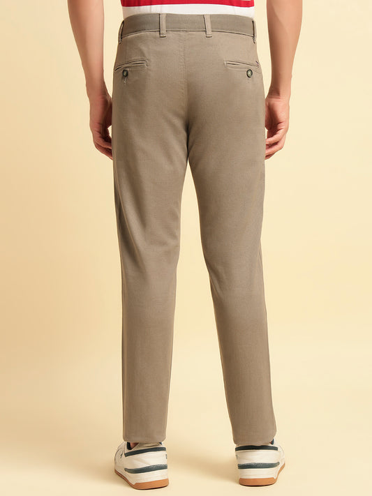 Casual Trouser for Men | Breathable & Soft with Color Fastness Regular Fit Cotton Blend Fabric Solid Pattern Button Closure